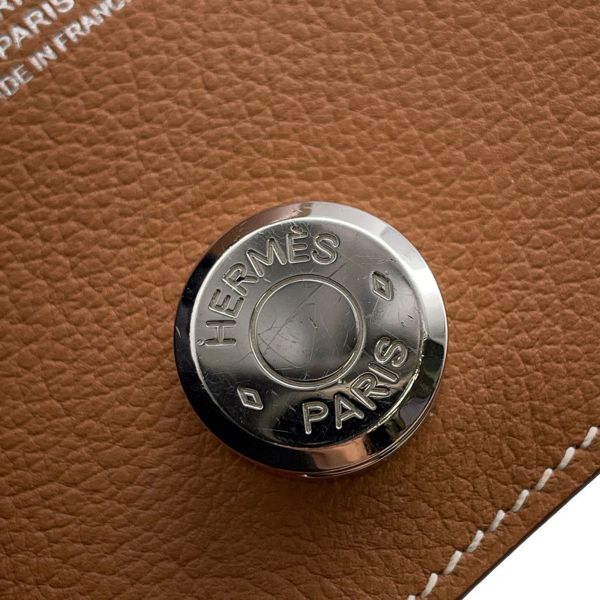 エルメス カードケース ドゴン ゴールド/シルバー金具  エバーカラー U刻印 HERMES 名刺入れ