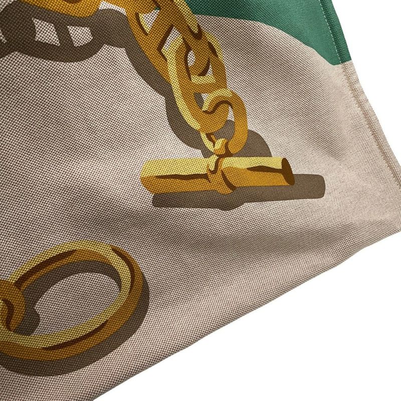 エルメス トートバッグ エスカル・ア・ラ・プラージュ プリント ゴールド/シルバー金具 トワルアッシュ HERMES ビーチバッグ