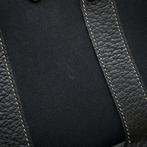 エルメス トートバッグ ガーデンパーティTTPM ブラック/シルバー金具 トワルオフィシエ/ネゴンダ □H刻印 黒