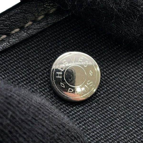 エルメス トートバッグ ガーデンパーティTTPM ブラック/シルバー金具 トワルオフィシエ/ネゴンダ □H刻印 黒