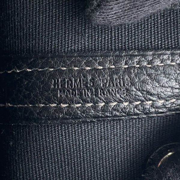 エルメス トートバッグ ガーデンパーティTTPM ブラック/シルバー金具 トワルオフィシエ/ネゴンダ □H刻印 黒