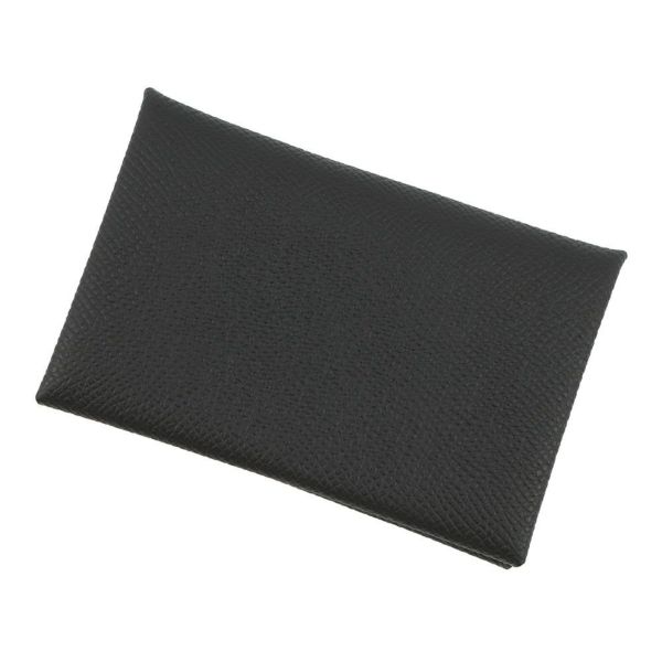 エルメス カードケース カルヴィ ブラック エプソン W刻印 HERMES 名刺入れ 黒