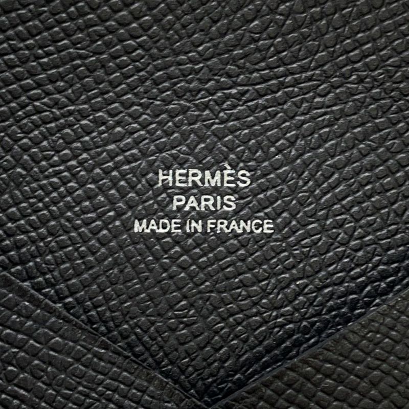 エルメス カードケース カルヴィ ブラック エプソン W刻印 HERMES 名刺入れ 黒