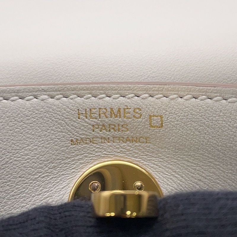 エルメス リンディ ミニ パールグレー/べトン/ゴールド金具 スイフト/アリゲーターマット W刻印 2wayショルダー