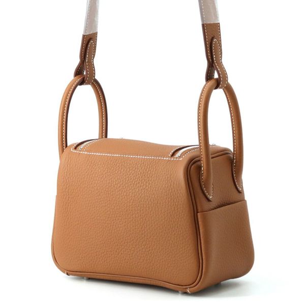 エルメス リンディ ミニ ゴールド/シルバー金具 トリヨンクレマンス K刻印 2wayショルダー