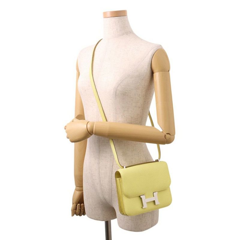 エルメス ミニ コンスタンス3 ミロワール リモンチェッロ/シルバー金具 シェブルミゾル W刻印