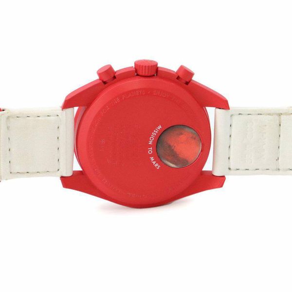 スウォッチ オメガ コラボ  MISSION TO MARS SO33R100 Swatch 腕時計 白文字盤