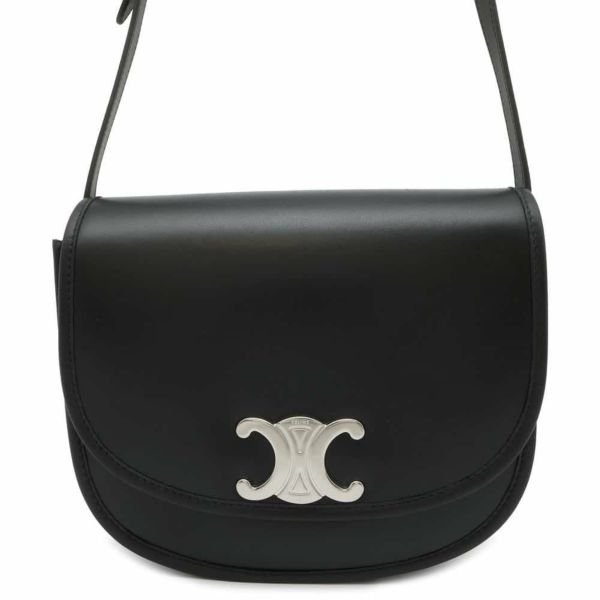 セリーヌ ショルダーバッグ トリオンフ ブザス カーフレザー 114453 CELINE 黒