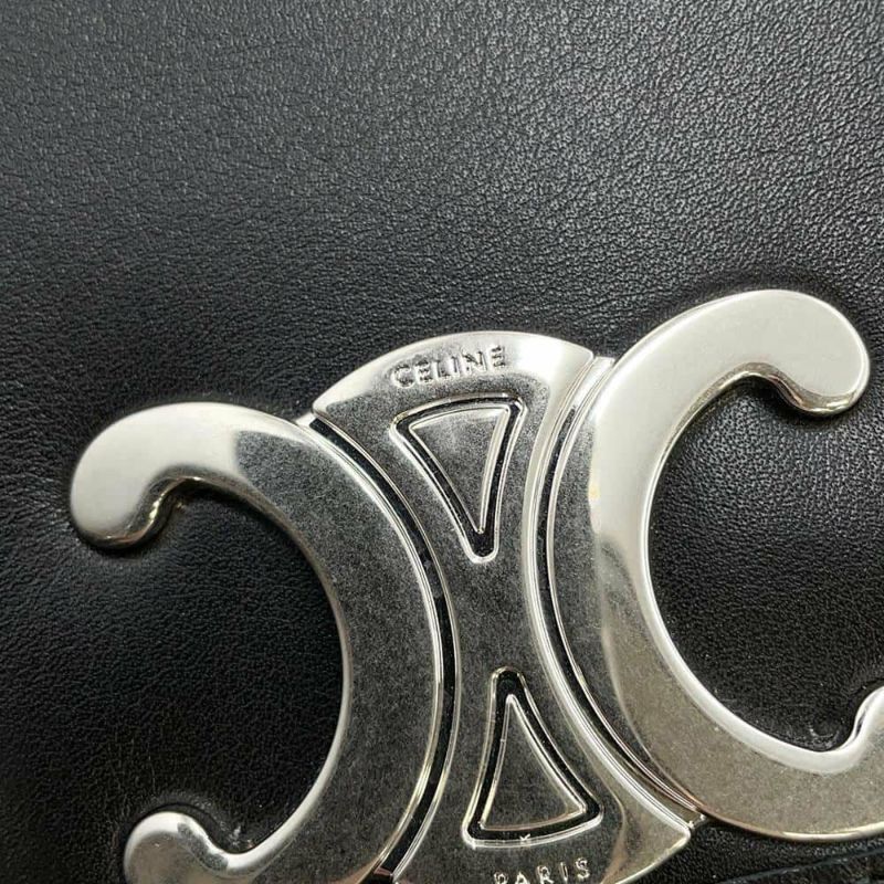 セリーヌ ショルダーバッグ トリオンフ ブザス カーフレザー 114453 CELINE 黒