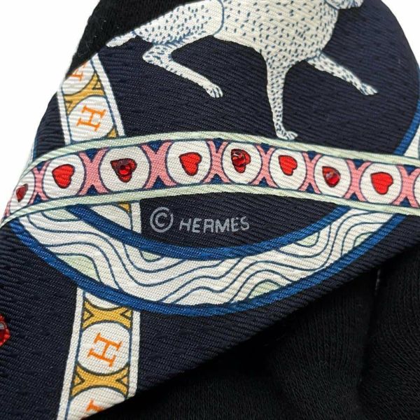 エルメス スカーフ ツイリー ビジュー ピケ ハートのクイーン Dame de Coeur HERMES シルクツイル 2022年秋冬 黒