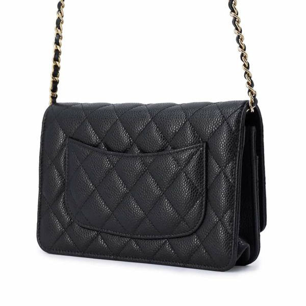 シャネル チェーンウォレット クラシック マトラッセ ココマーク キャビアスキン AP0250 CHANEL 財布 黒