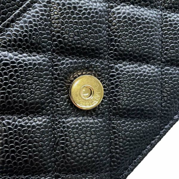 シャネル チェーンウォレット クラシック マトラッセ ココマーク キャビアスキン AP0250 CHANEL 財布 黒