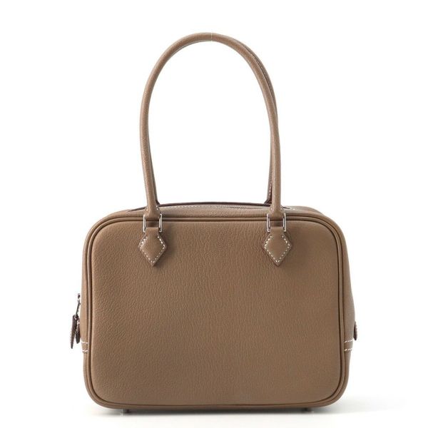 エルメス ハンドバッグ プリュム ミニ エトゥープ/シルバー金具 シェブルミゾル K刻印 HERMES バッグ シェーブル