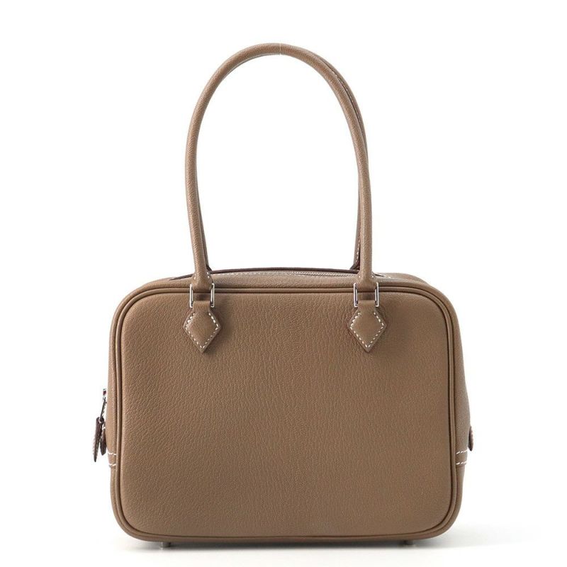 エルメス ハンドバッグ プリュム ミニ エトゥープ/シルバー金具 シェブルミゾル K刻印 HERMES バッグ シェーブル