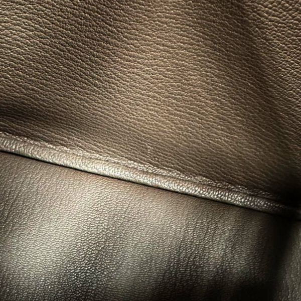 エルメス ハンドバッグ プリュム ミニ エトゥープ/シルバー金具 シェブルミゾル K刻印 HERMES バッグ シェーブル