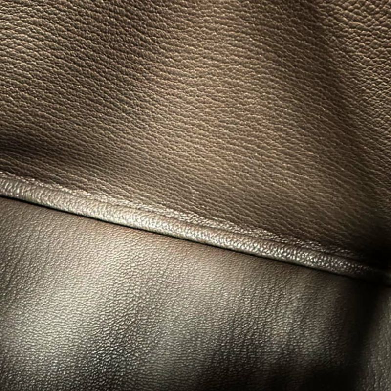 エルメス ハンドバッグ プリュム ミニ エトゥープ/シルバー金具 シェブルミゾル K刻印 HERMES バッグ シェーブル