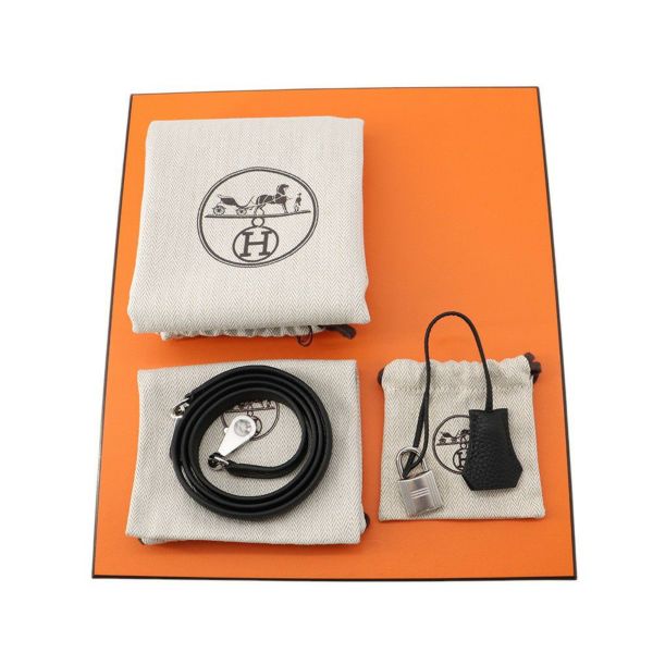 エルメス ハンドバッグ ケリー25 内縫い ブラック/シルバー金具 トゴ K刻印 2wayショルダー 黒