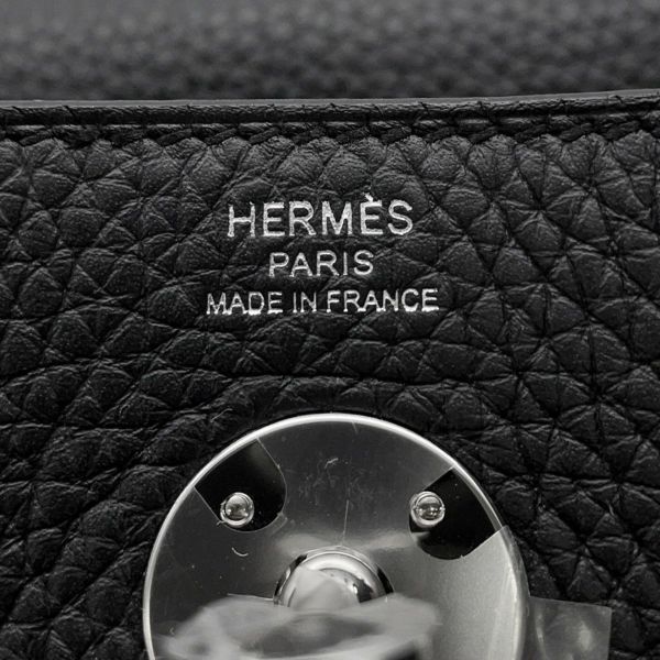 エルメス ハンドバッグ リンディ26 ブラック/シルバー金具 トリヨンクレマンス K刻印 2wayショルダー 黒