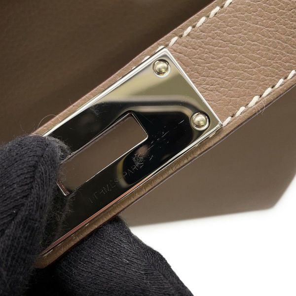 エルメス ケリーメッセンジャーPM エトゥープ/シルバー金具 エバーカラー W刻印 HERMES メンズ
