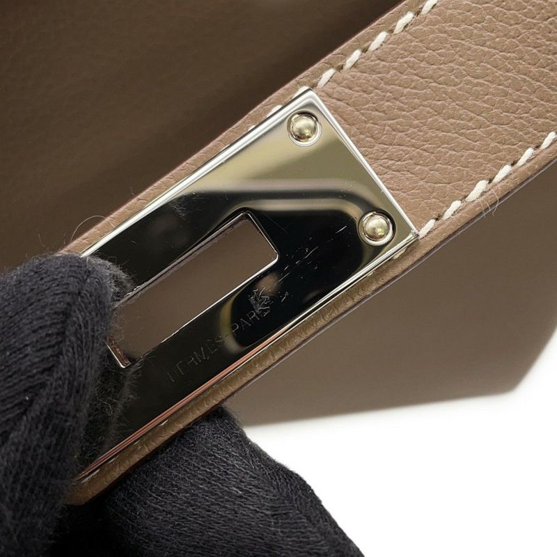 エルメス ケリーメッセンジャーPM エトゥープ/シルバー金具 エバーカラー W刻印 HERMES メンズ