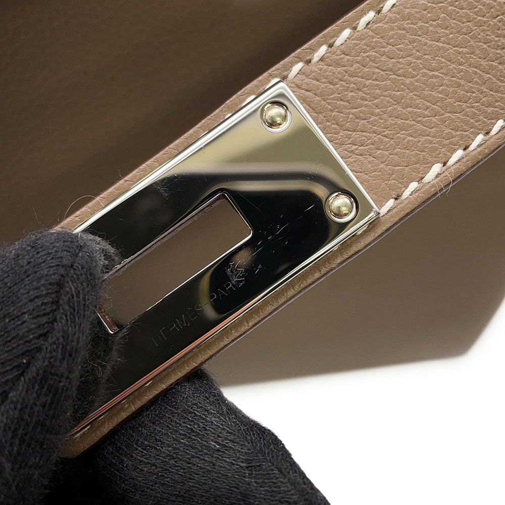 エルメス ケリーメッセンジャーPM エトゥープ/シルバー金具 エバーカラー W刻印 HERMES メンズ