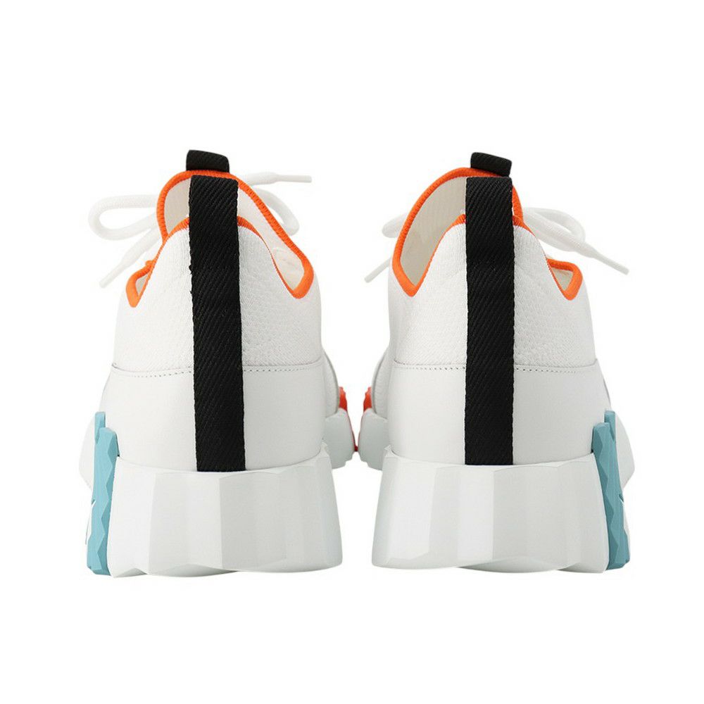 エルメス スニーカー リフト ニット カーフレザー レディースサイズ38.5 HERMES 靴 白