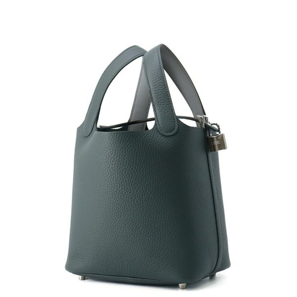 エルメス ピコタンロックPM エクラ ヴェールマングローブ/グリパンタン/シルバー金具 トリヨンクレマンス K刻印