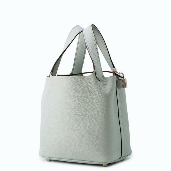 エルメス ハンドバッグ ピコタンロックPM ブルーペール/シルバー金具 トリヨンクレマンス W刻印