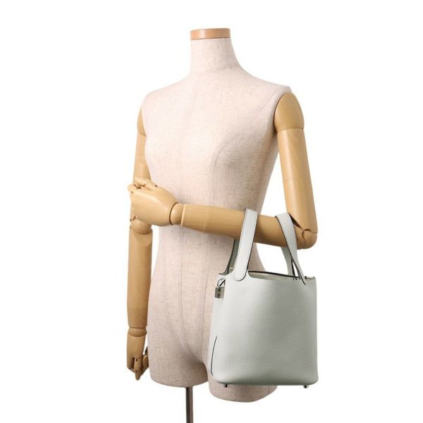 エルメス ハンドバッグ ピコタンロックPM ブルーペール/シルバー金具 トリヨンクレマンス W刻印