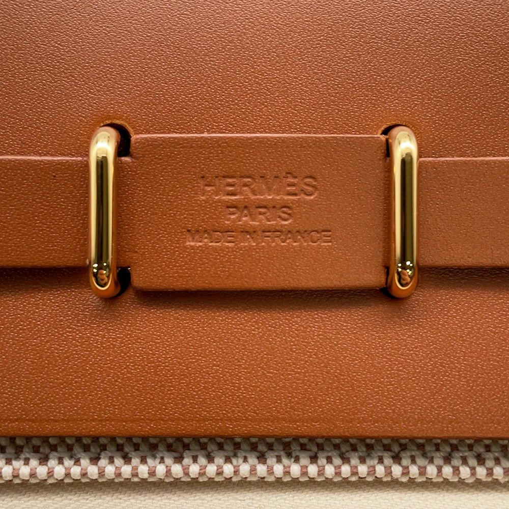 エルメス ショルダーバッグ エールバッグジップ ミニ フォーブ/エクリュ/ゴールド金具 トワルアッシュ/ヴァッシュハンター K刻印