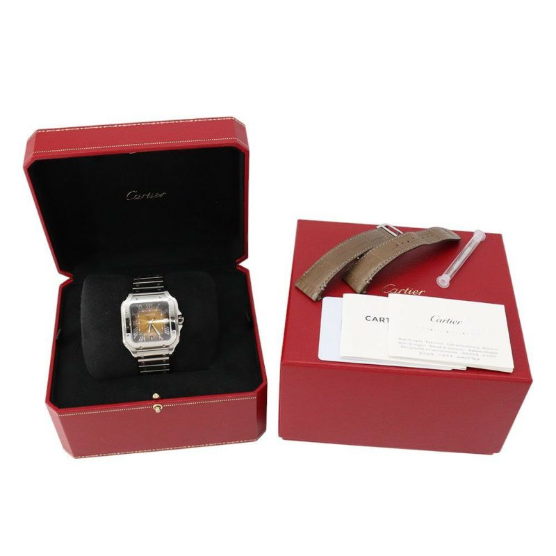 カルティエ サントス ドゥ カルティエ LM WSSA0064 Cartier 腕時計 ブラウン文字盤