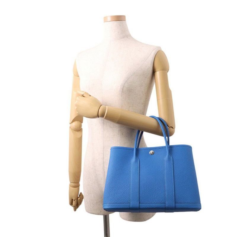 エルメス トートバッグ ガーデンパーティTPM ニューブルーイドラ/シルバー金具 ネゴンダ K刻印