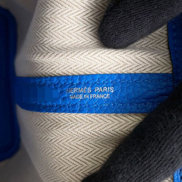 エルメス トートバッグ ガーデンパーティTPM ニューブルーイドラ/シルバー金具 ネゴンダ K刻印