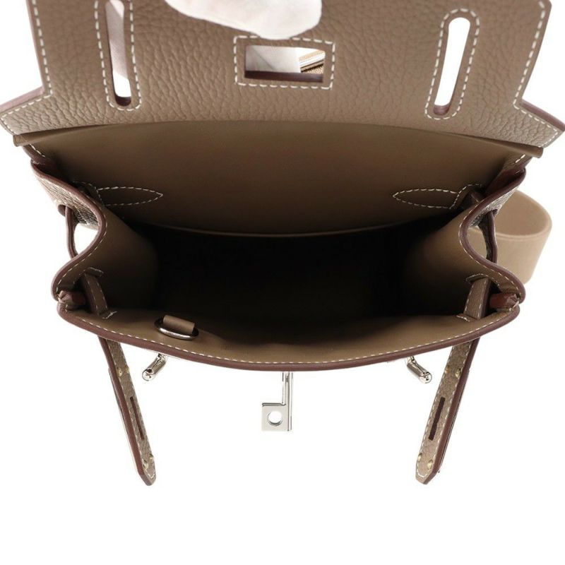 エルメス ボディバッグ ケリー アッカドPM エトゥープ/シルバー金具 トゴ K刻印 メンズ