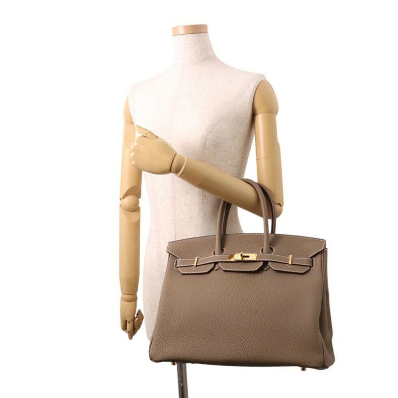 エルメス バーキン35 エトゥープ/ゴールド金具 トゴ W刻印 HERMES Birkin ハンドバッグ