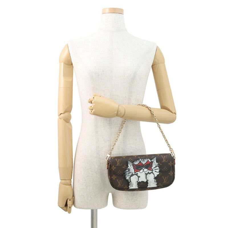 ルイヴィトン チェーンウォレット モノグラム ウォレット オン チェーン・アイビー M15148 トラベル ウィズ 猫