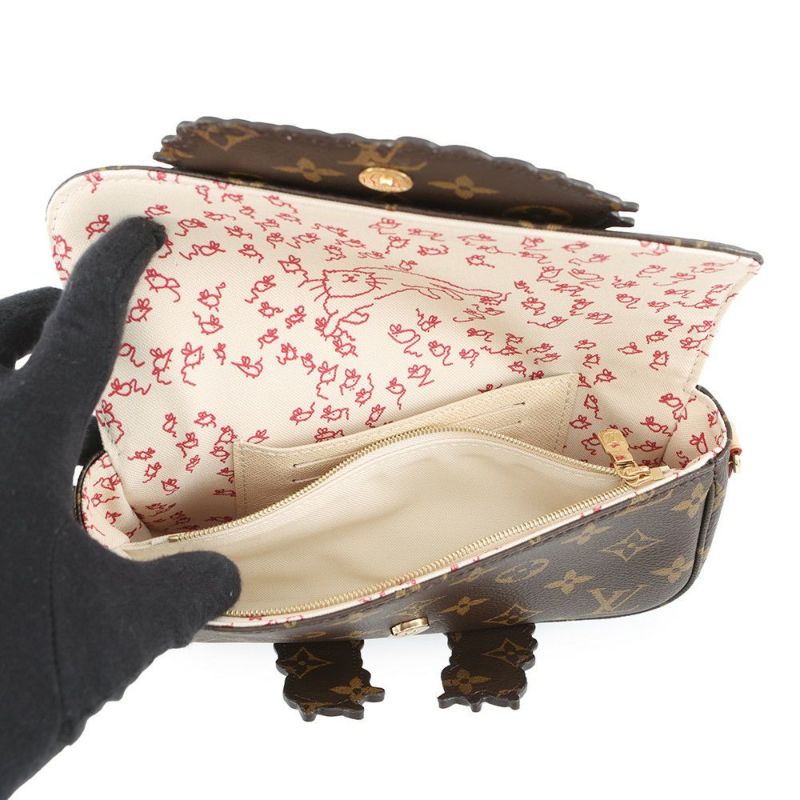 ルイヴィトン チェーンウォレット モノグラム ウォレット オン チェーン・アイビー M15148 トラベル ウィズ 猫