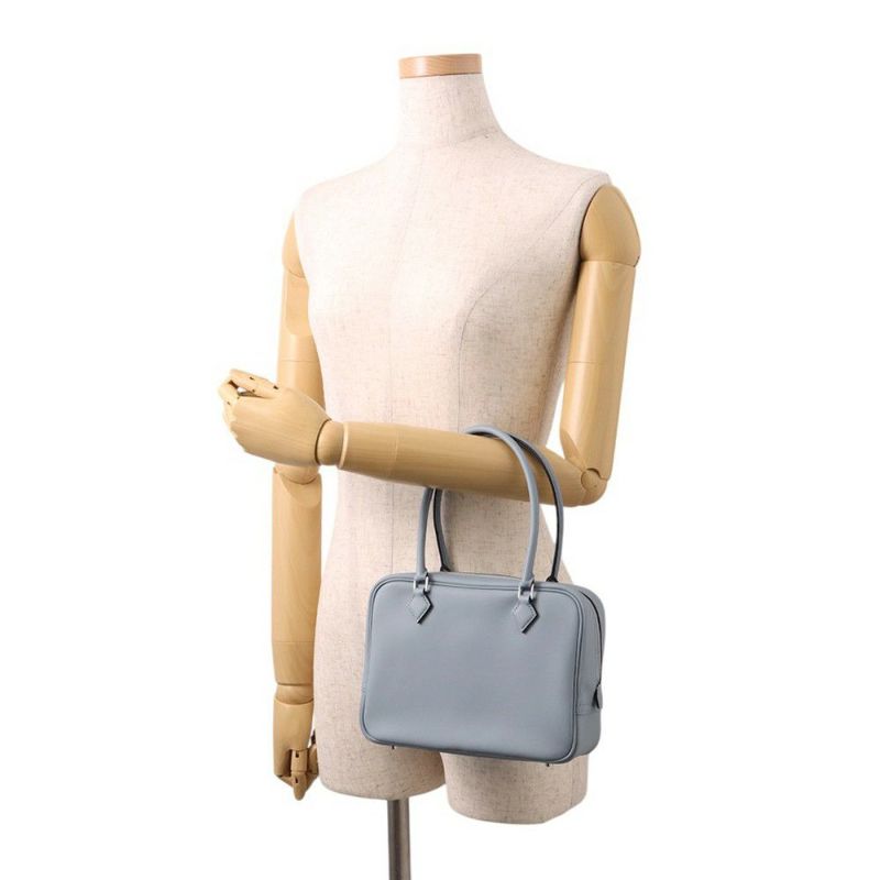 エルメス ハンドバッグ プリュム ミニ ブルーラン/シルバー金具 スイフト K刻印