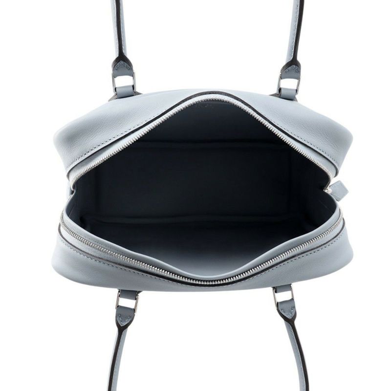 エルメス ハンドバッグ プリュム ミニ ブルーラン/シルバー金具 スイフト K刻印