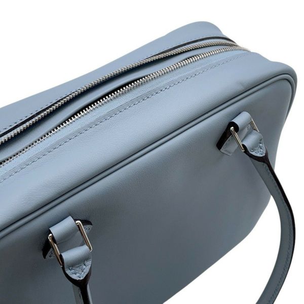 エルメス ハンドバッグ プリュム ミニ ブルーラン/シルバー金具 スイフト K刻印