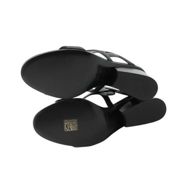 エルメス サンダル リパリ70 レザー レディースサイズ38 1/2 HERMES 黒