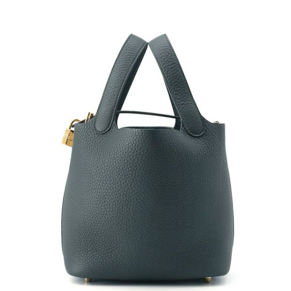 エルメス ハンドバッグ ピコタンロックPM ヴェールマングローブ/ゴールド金具 トリヨンクレマンス K刻印