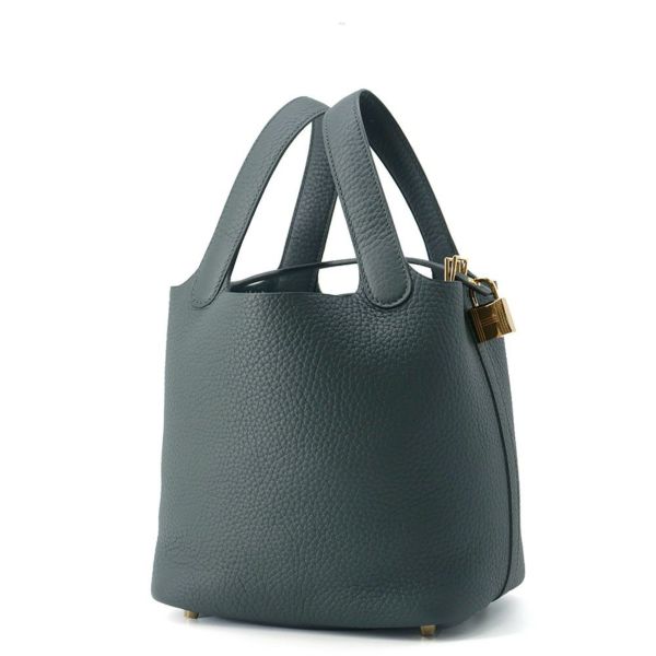 エルメス ハンドバッグ ピコタンロックPM ヴェールマングローブ/ゴールド金具 トリヨンクレマンス K刻印