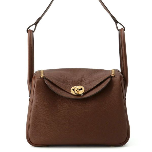 エルメス ハンドバッグ リンディ26  テール/ゴールド金具 トリヨンクレマンス K刻印 2wayショルダー