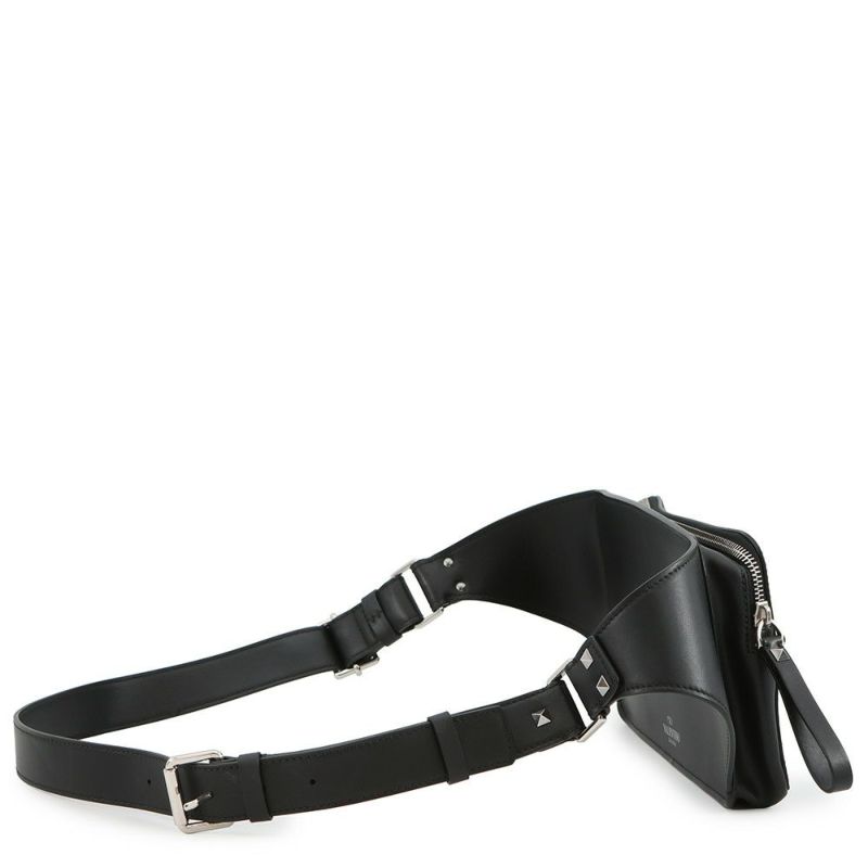 ヴァレンティノ・ガラヴァーニ ボディバッグ VLTNロゴ VY2B0A10WJW VALENTINO ベルトバッグ 黒