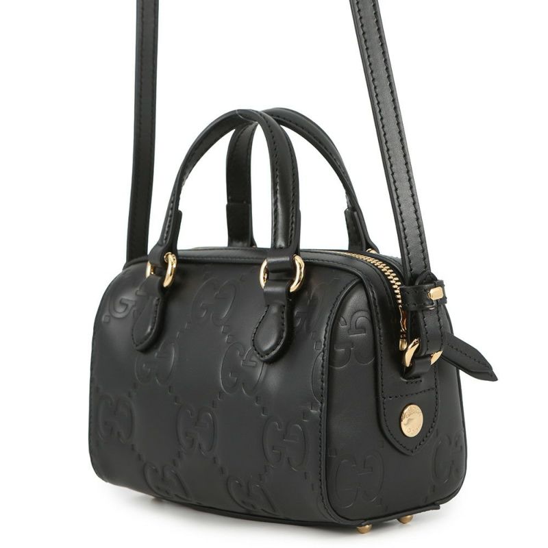 グッチ ショルダーバッグ GG レザー スーパーミニ ハンドバッグ 790130 GUCCI 2way 黒