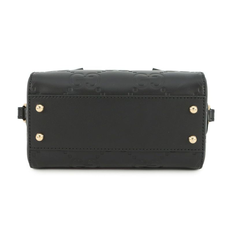 グッチ ショルダーバッグ GG レザー スーパーミニ ハンドバッグ 790130 GUCCI 2way 黒