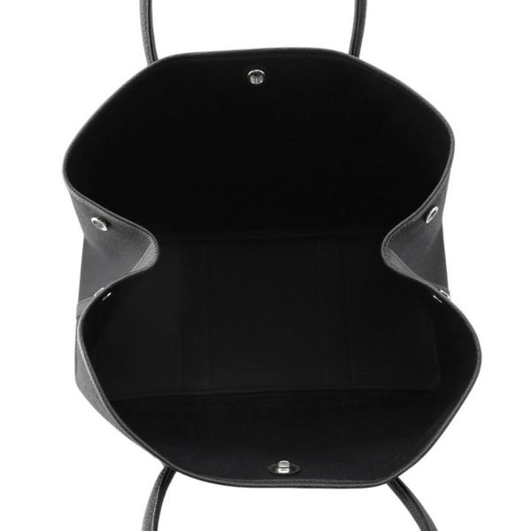 エルメス トートバッグ ガーデンパーティPM ブラック/シルバー金具 トワルミリタリー/ネゴンダ K刻印 黒