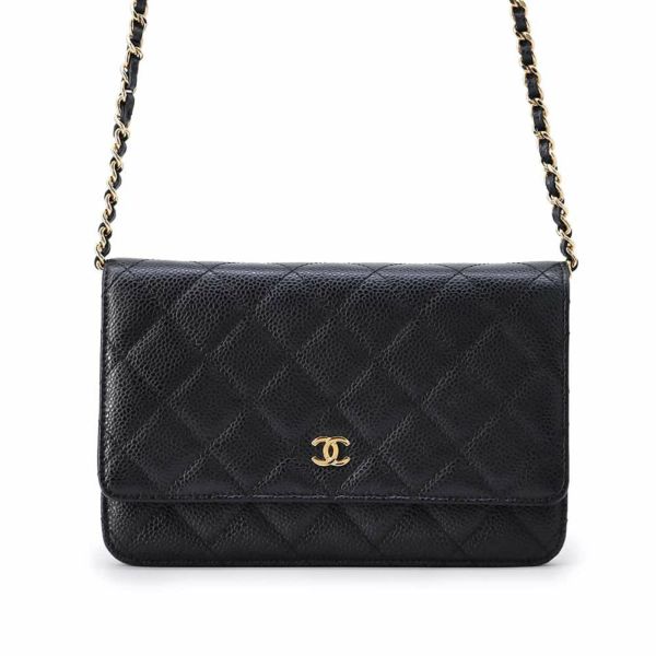 シャネル チェーンウォレット クラシック マトラッセ ココマーク キャビアスキン AP0250 CHANEL 財布 黒 安心保証 |  中古・新品ブランド販売ギャラリーレア公式通販