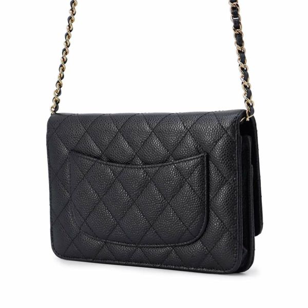 シャネル チェーンウォレット クラシック マトラッセ ココマーク キャビアスキン AP0250 CHANEL 財布 黒